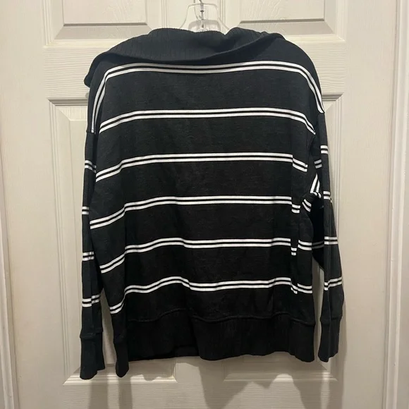Women’s Gray and White Striped Pullover - Picture 3 of 3